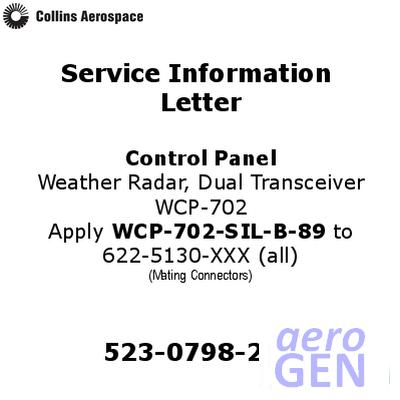Service Letter - Control Panel - Collins Aerospace - WCP-702 - 523-0798286