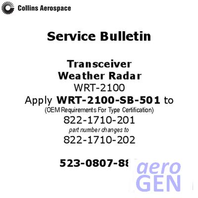 Service Bulletin - Transceiver - Collins Aerospace - WRT-2100 - 523-0807888