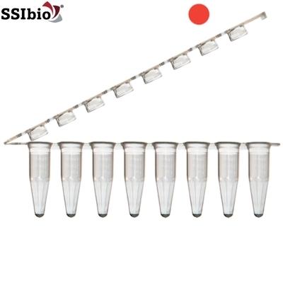 Tube Test - Conical - SSIbio - Z Strip - 0.2 ml - Clear Red - 3235-04